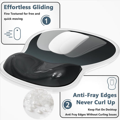 AKIT Ergonomic Mouse Pad with Wrist Rest& Keyboard Wrist Rest, Wrist Rest for Computer Keyboard, Pain Relief, Non-Slip Gel Base, Mousepad Wrist Support for Gaming, Office, Waterdrop Shaped Pink