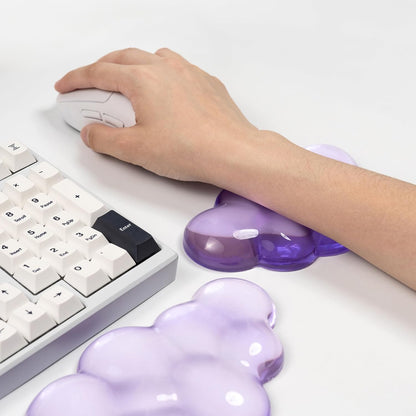 Clear Gel Wrist Rest for Keyboard and Mouse, Green Silicone Mouse Wrist Rest Set, Cute Ergonomic Wrist Rest for Keyboard 60%/75%(Green)