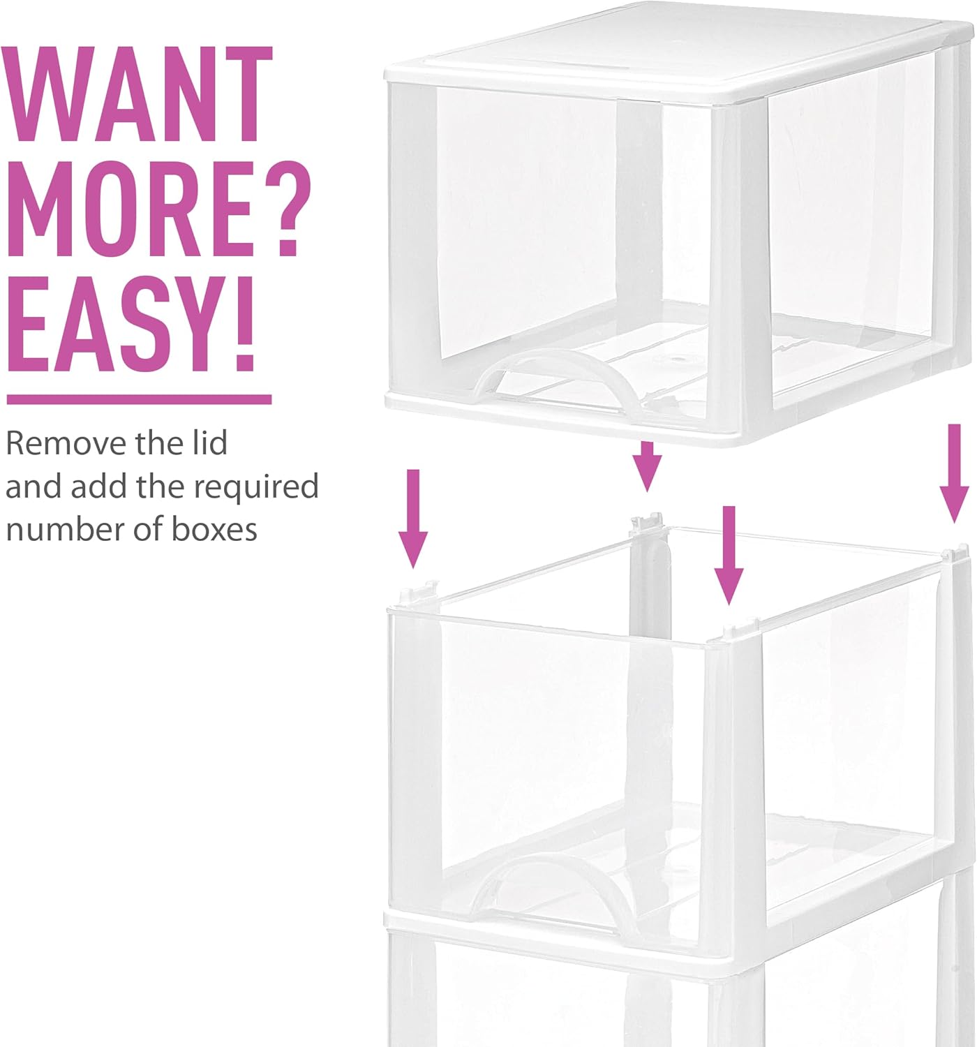 Plastic Small 2-Drawer Storage Organizer, Slim Narrow, White/Clear Crafts Drawers Storage Organizer (13"H x 10"D x 7"W)