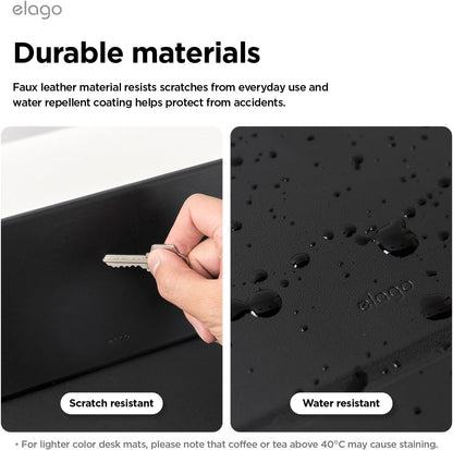 elago Smart Magnetic Desk Mat Folio Board Compatible with All Magnetic Products Clean Organized Desk for Office and Home (Microfiber Leather-Stone)