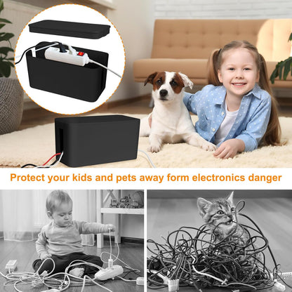 Mini Cable Management Cord Cover Wire Hider Box Concealer Organizer Protector System for Home Theater Entertainment Center Office School (Mini, White)