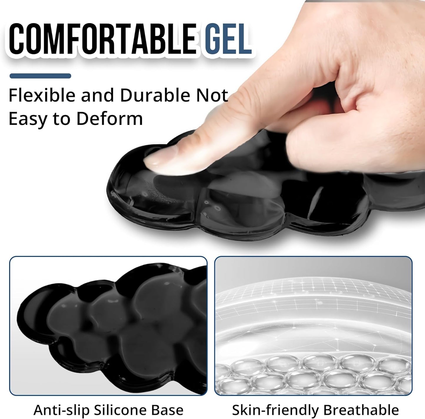 Keyboard Wrist Rest Set — Ergonomic Cloud Gel Wrist Rest Keyboard and Mouse Pad, Non-Slip Desk Accessories for Office and Home（White）