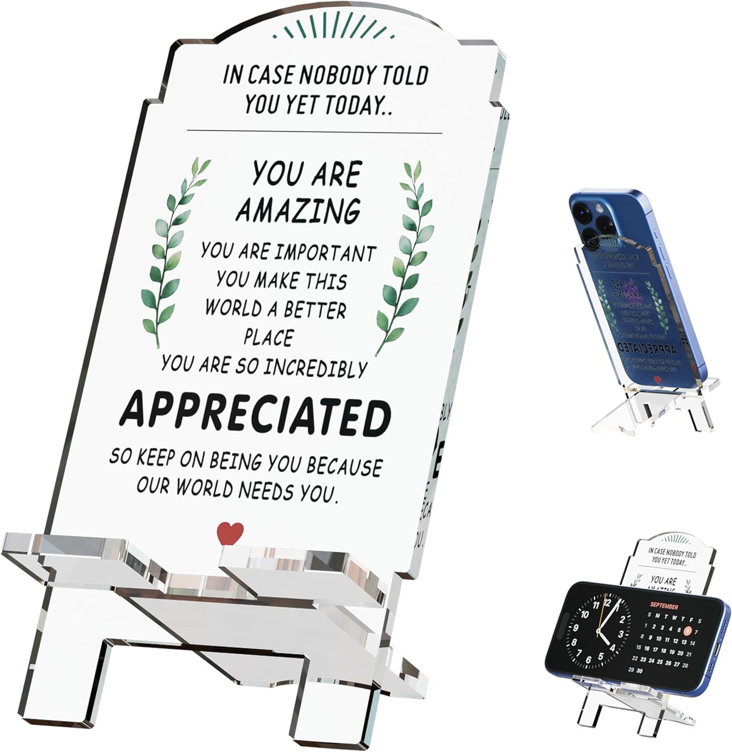 Aesthetic Acrylic Phone Stand – Artistic Desk Holder for Phones, Tablets & E-Readers | Sturdy, Lightweight & Decorative Gift (Water Lilies - Monet)