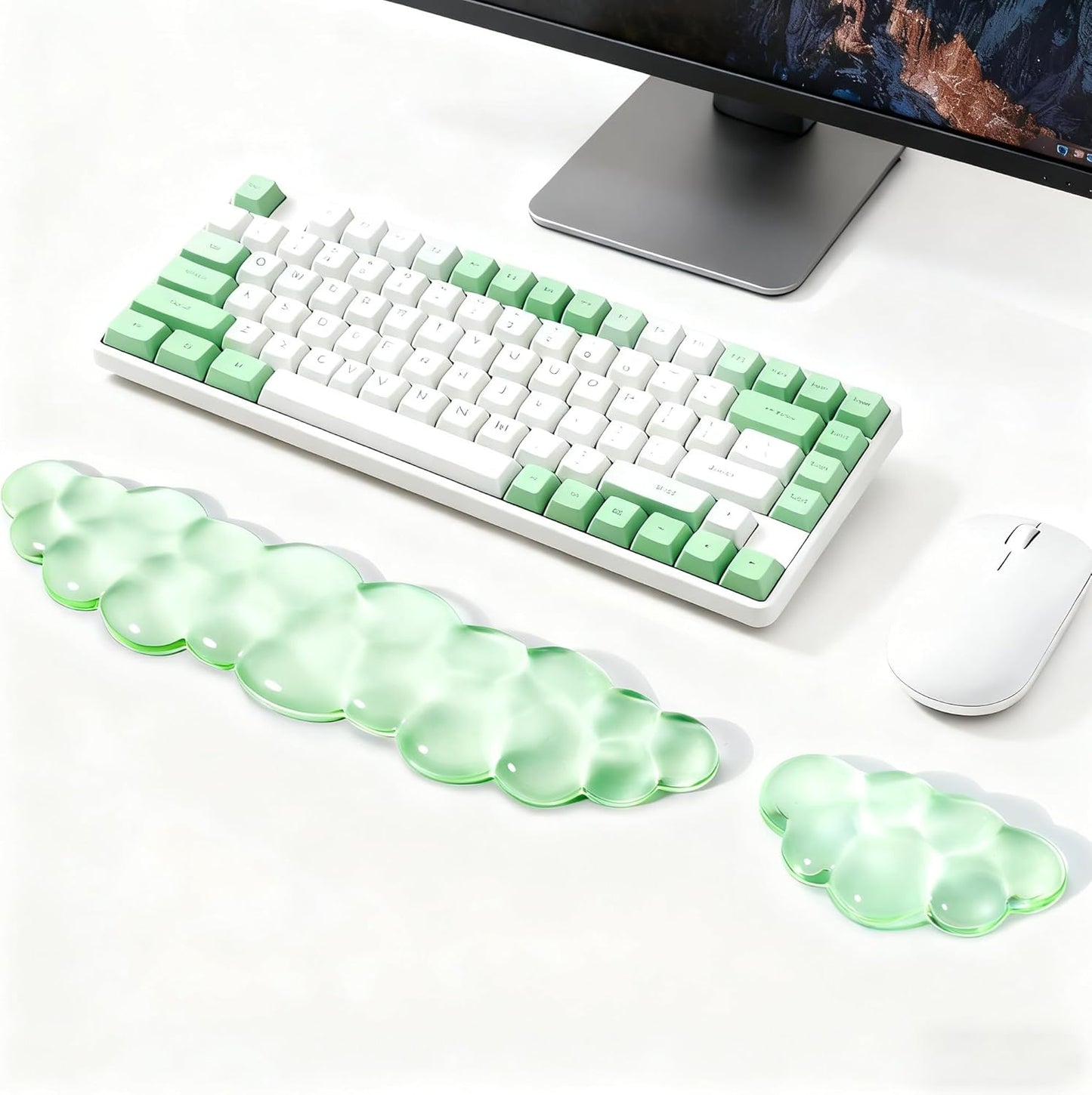 Clear Gel Wrist Rest for Keyboard, Keyboard Wrist Rest for Typing Pain Relief, Ergonomic Keyboard Arm Rest, Suitable for Office, Gaming, Computer, Laptop - Pink