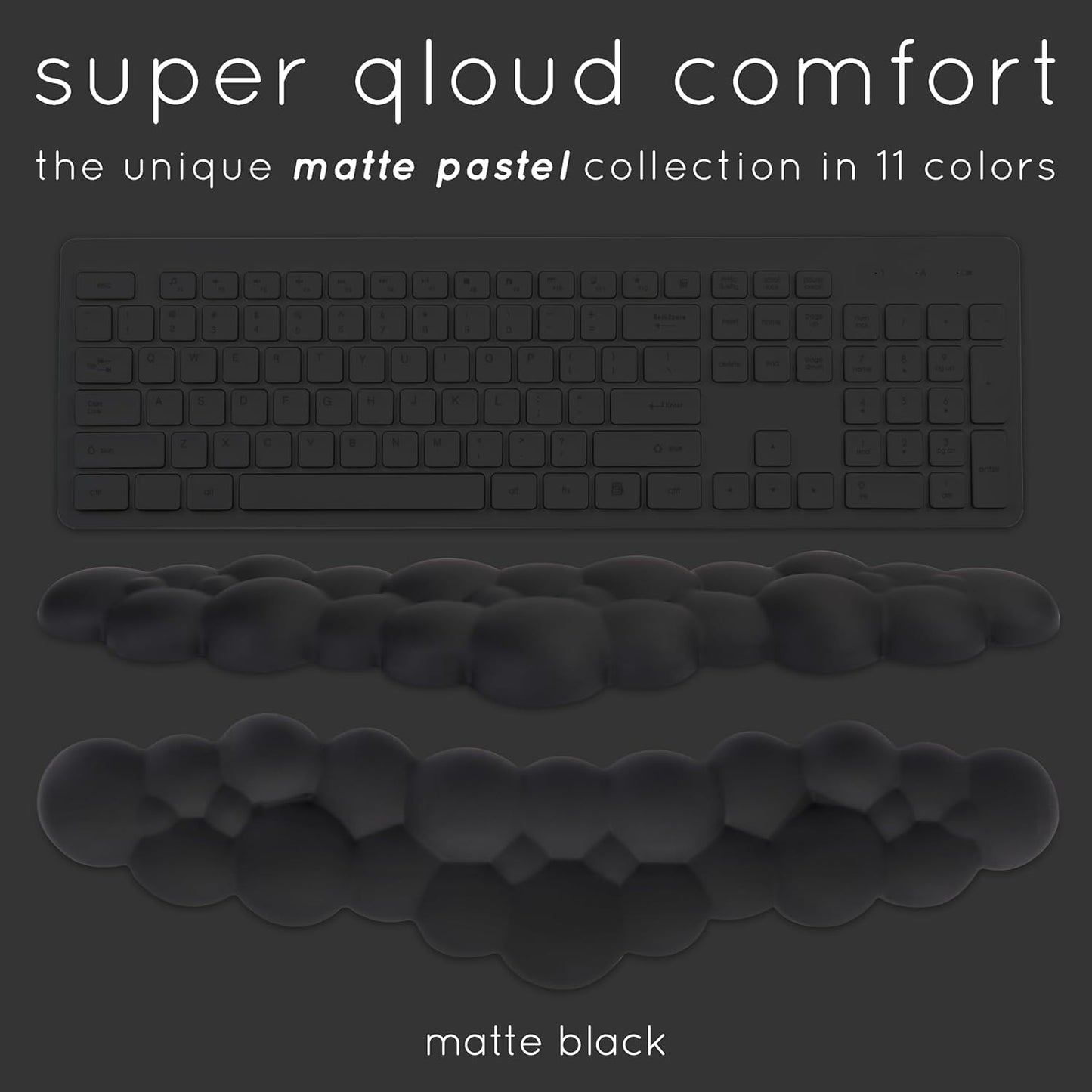 Cloud Keyboard Wrist Rest – Create-ables Qloud Cloud Wrist Rest for Computer Keyboard and Mouse, Ergonomic Memory Foam Wrist Pad with Non-Slip Base, Includes Cloud Mouse Pad – White