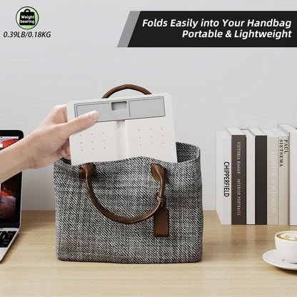 Portable Book Stand Holders for Reading Hands Free, Adjustable Cookbook Recipe Stand Holder for Kitchen Counter with Page Holder Clips