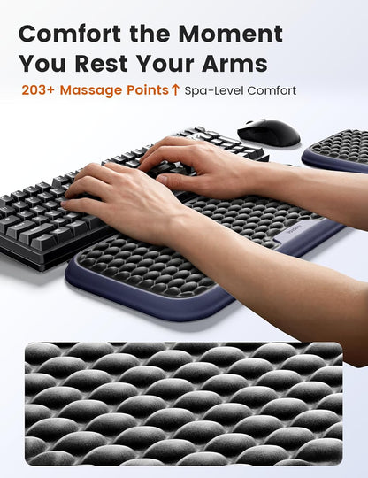 Vaydeer Wrist Rest for Keyboard and Mouse, Computer Ergonomic Wrist Support Pad, Soft Memory Foam Arm Cushion for Desk, Palm Hand Office Laptop Typing