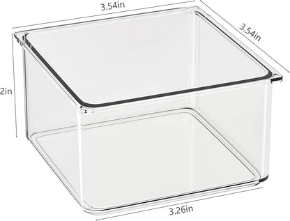 Hudgan 24 Pcs Small Drawer Organizer BinsSet, Stackable Drawer Divider Trays for Makeup Vanity, Bathroom, Office Desk, Straight Sides Tray Perfect for Craft Supplies, Cosmetics