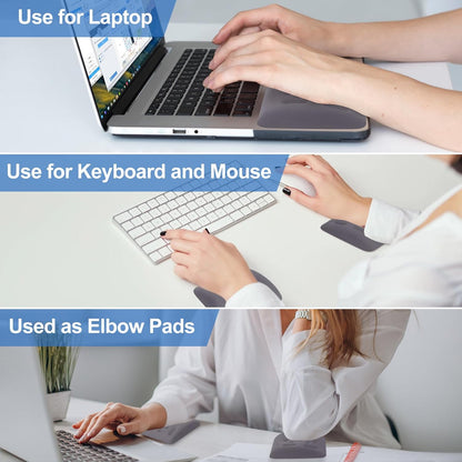 Upgraded Wrist Rest for Laptop, Ergonomic Memory Foam Laptop Wrist Pads for Computer Keyboard, Wrist Support Cushion for Typing (Black)