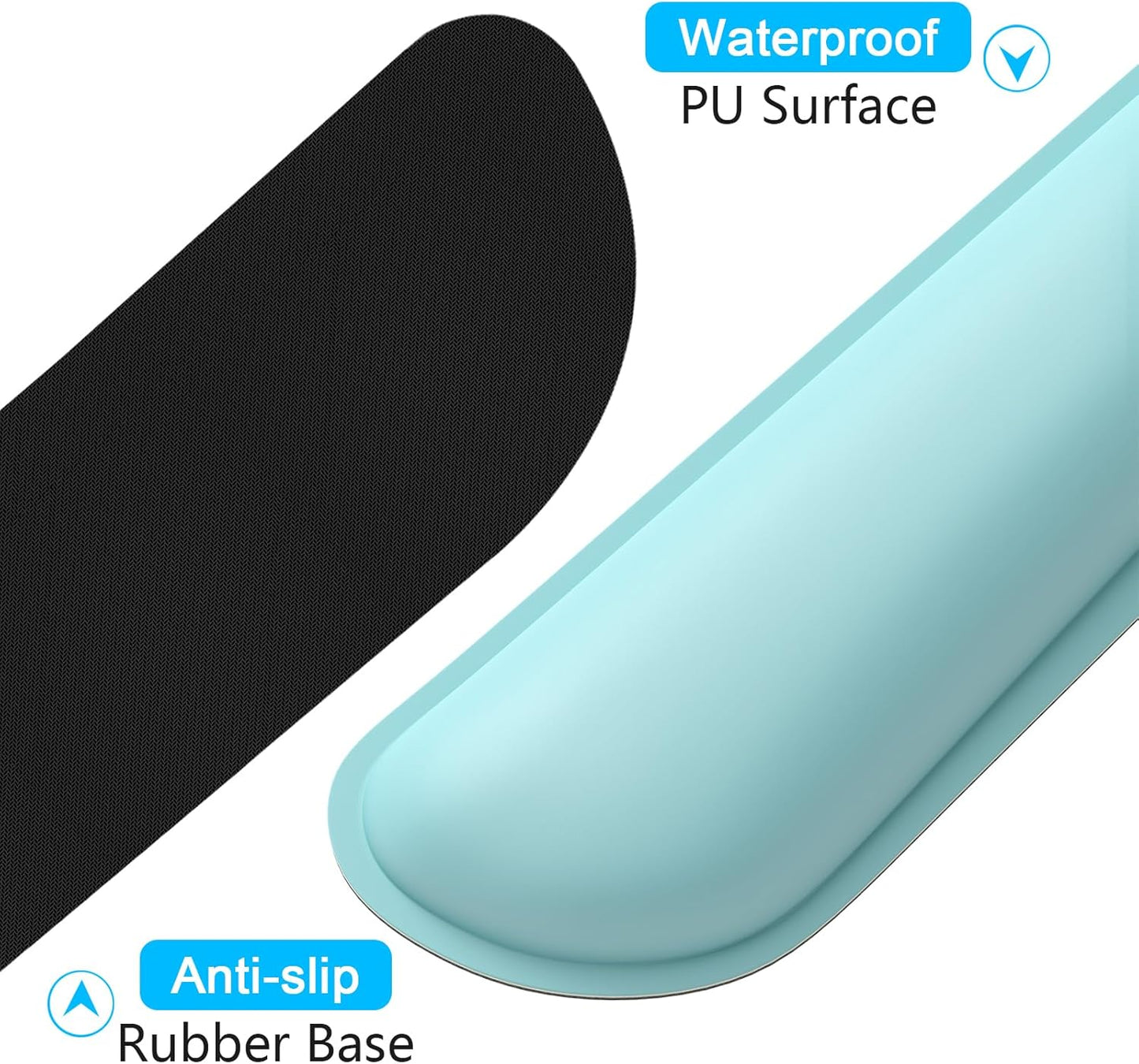 Dapesuom Keyboard Wrist Rest Set, Cute PU Leather Wrist Cushion for Computer Keyboard and Mousepad, Memory Foam Mouse Pad Rests Support with Non-Slip Base for Typing Pain Relief Laptop, Colonial White