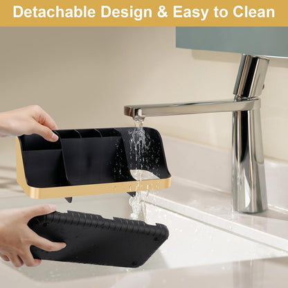 GFWARE Bathroom Organizers and Storage - Detachable 7 Slots Kids Electric Toothbrush and Toothpaste Holde Drainage for Bathroom Accessories Organization Counter Vanity Storage
