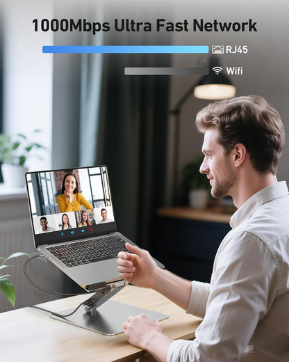 BENFEI Laptop Stand with USB C 7in1 Docking Station,HDMI 4K@60Hz,1*SD 1*Micro SD,100W Power Delivery,10Gbps 1*USB C 3.2 and 2*USB A 3.2 Compatible with MacBook Pro/Air, iPad Pro, XPS, Thinkpad