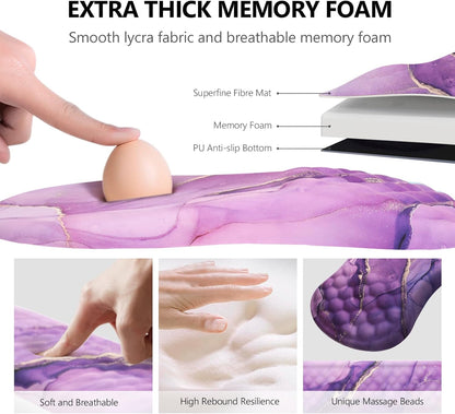Mouse Pad Wrist Support, Laokiiy 2 in1 Keyboard Wrist Rest+ Ergonomic Mouse Pad, Non-Slip Wrist Rest for Computer Keyboard, Made Easy Typing & Relieve Wrist Pain（Banana Leaf Green）