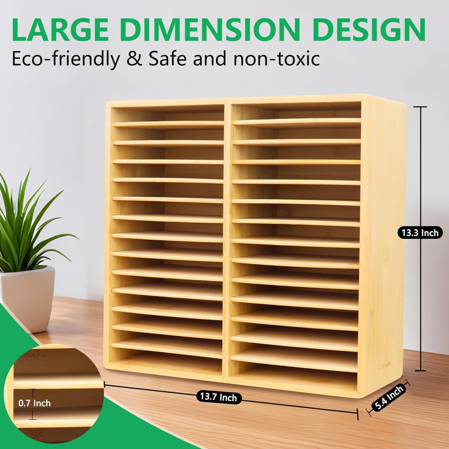 walowalo Markers Organizer Hold 176 Markers Birthday Gifts Bamboo Pen Holder Art Supply Pencil Alcohol Storage Organizer 22 Compartments All-in-One Marker Storage for Home Office Desk Classroom