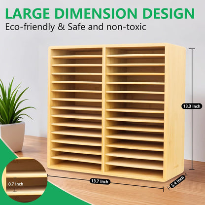 walowalo Markers Organizer Hold 176 Markers Birthday Gifts Bamboo Pen Holder Art Supply Pencil Alcohol Storage Organizer 22 Compartments All-in-One Marker Storage for Home Office Desk Classroom