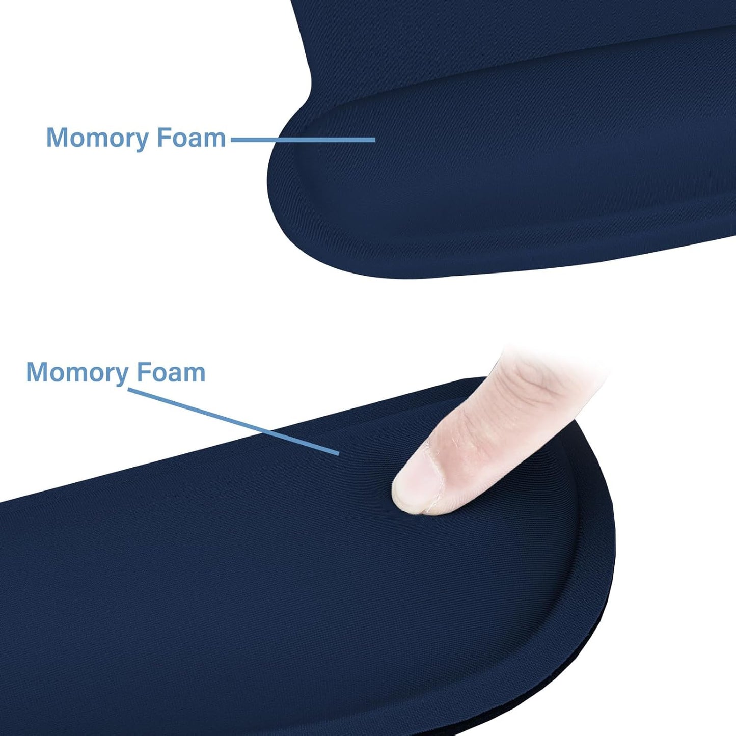 MOSISO Wrist Rest Support for Mouse Pad & Keyboard Set, Ergonomic Mousepad Non-Slip Base Home/Office Pain Relief & Easy Typing Cushion with Neoprene Cloth & Raised Memory Foam, Apricot