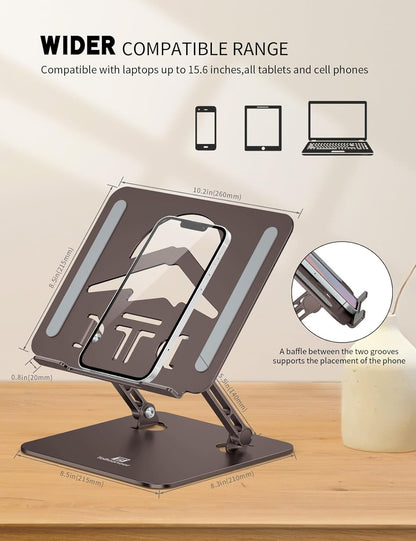 Laptop Stand, Ergonomic Adjustable Computer Stand for Collaborative Work, Foldable and Portable Heat Sink Computer Stands, Fits up to 15.6-inch Laptops (Orange)