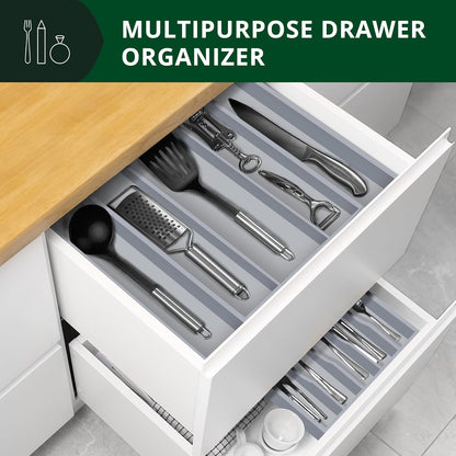 ROYAL CRAFT WOOD Luxury Bamboo Kitchen Drawer Organizer - Silverware Organizer, Utensil Holder & Cutlery Tray Drawer Dividers for Flatware (9 Slot, Natural)