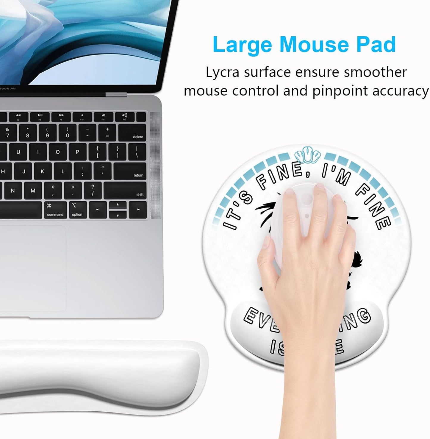 Dapesuom Keyboard Wrist Rest and Mouse Pad with Wrist Support, Cute Memory Foam Cushion for Keyboard and Mouse Set, Ergonomic Desktop Pad Rests with Non Slip Base for Easy Typing & Pain Relief, Pink