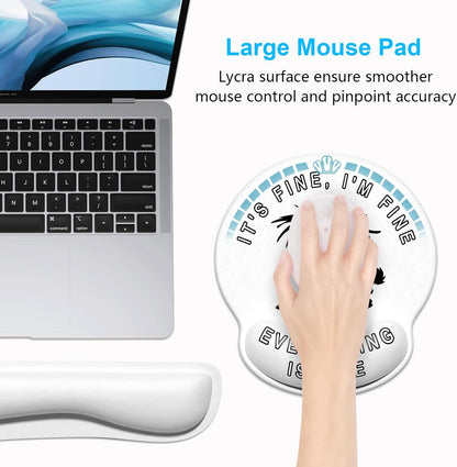 Dapesuom Keyboard Wrist Rest and Mouse Pad with Wrist Support, Cute Memory Foam Cushion for Keyboard and Mouse Set, Ergonomic Desktop Pad Rests with Non Slip Base for Easy Typing & Pain Relief, Pink