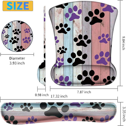 Ergonomically Upgraded Keyboard Wrist Rest and Comfortable Gel Mouse Pad Set, Non-Slip Rubber Base Cute Coaster, for Work, Game Home, Sunflower