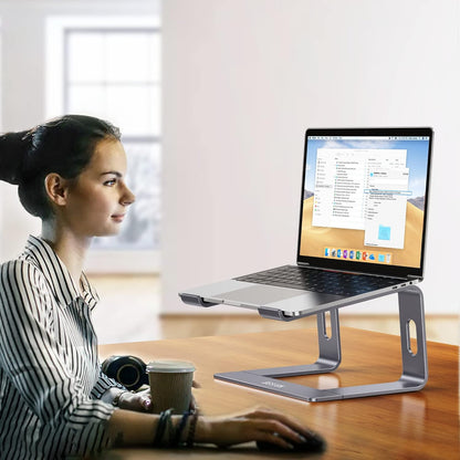 BESIGN LS03 Aluminum Laptop Stand, Ergonomic Detachable Computer Stand, Notebook Riser, Laptop Mount Compatible with Air, Pro, Dell, HP, Lenovo More 10-15.6" Laptops, Silver