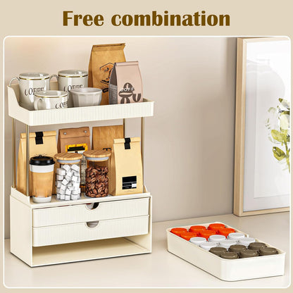 caktraie 12.2" W Makeup Organizer Drawers - 5 Tiers Bathroom Counter Organizer, Cosmetic Storage Drawer for Dresser Countertop and Bathroom Vanity for Large Skincare, Perfume, Clear