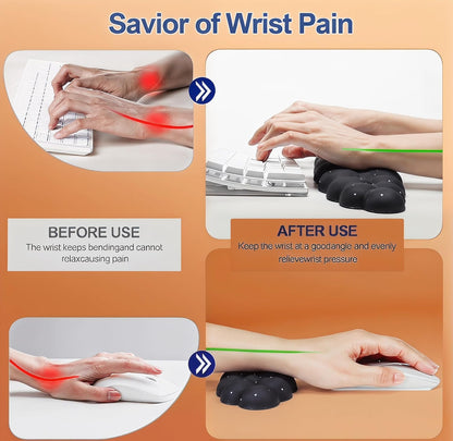 Cloud Wrist Rest Set for Keyboard and Mouse, Includes Cute Coaster, with Computers and Laptops（Purple Star Set）