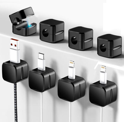 SaiTech IT Magnetic Cable Clips, Cord Organizer Holder, for Desk Cable Management, Adhesive Wire Keeper for Car, Office Home Desktop, Wall, Night Table (12 Pack)