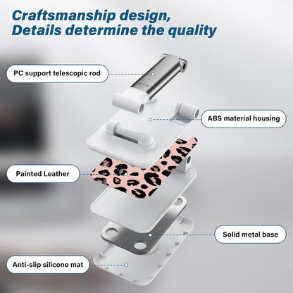 Desk Cell Phone Stand - Adjustable Angle-iPad Holder, Universal Compatible Phone Holder for Desk
