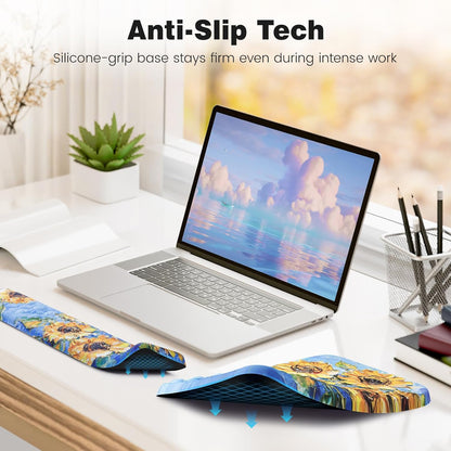 Ospelelf Mouse Pad with Wrist Rest and Keyboard Wrist Rest, Ergonomic Wrist Rest for Computer, Office, Gaming, Pink