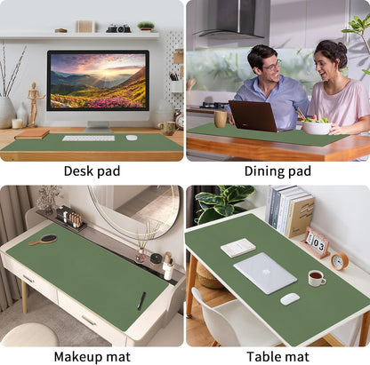 Bloss Leather Desk Pad and Keyboard Wrist Rest, Large Mouse Pad + Keyboard Pad+Mouse Wrist Support, Non-Slip Desk Mat Protector for Office, Home(31.5×15.7 Inches,Beige)