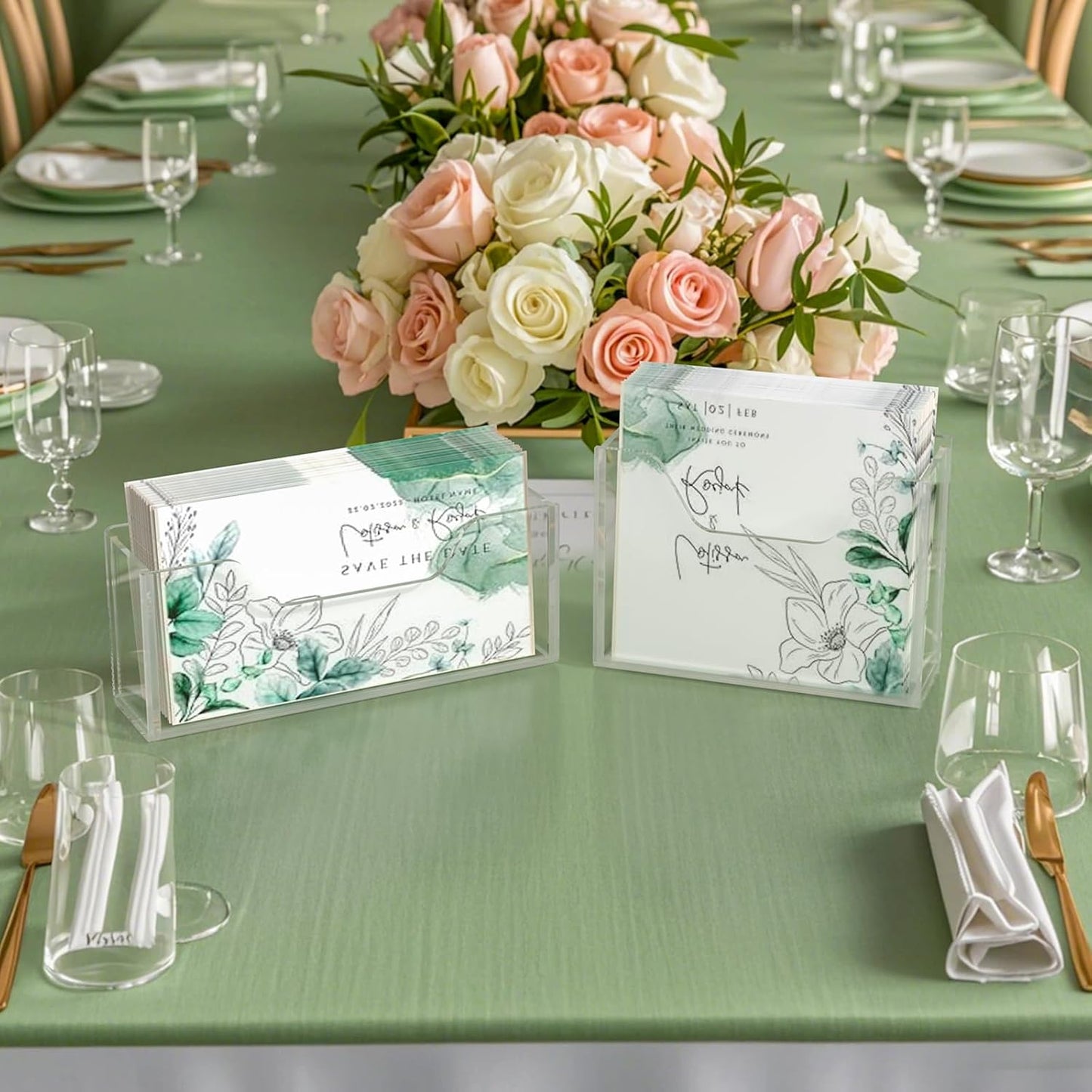 Transparent Acrylic Napkin Holder Clear Guest Paper Disposable Hand Towel Dispenser Tray Organizer For Table Home Kitchen Restaurant and Hotel Business