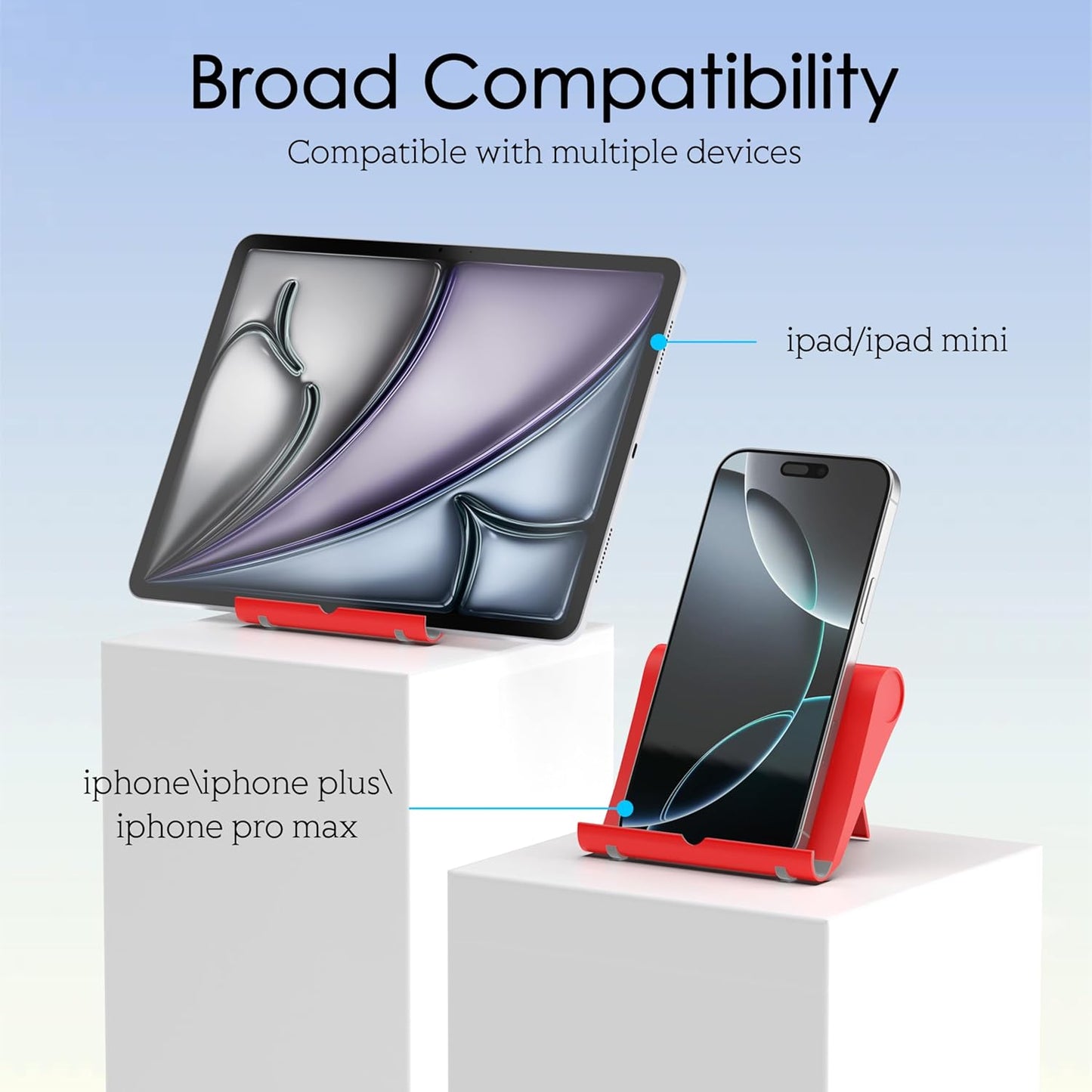 Cell Phone Stand for Desk, Foldable and Adjustable Multi-Angle Holder Dock, Universal Compatibility for Most Phone and Tablet, Portable and Sturdy Design for Office and Home (Pink)