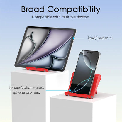 Cell Phone Stand for Desk, Foldable and Adjustable Multi-Angle Holder Dock, Universal Compatibility for Most Phone and Tablet, Portable and Sturdy Design for Office and Home (Pink)