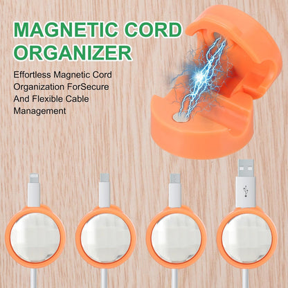 PATIKIL Cable Organizer Holder, 12 Pcs Magnetic Spring Desk Cable Management Clips Adhesive Cord Holder Keeper for Office Desktop Wall Car, Purple