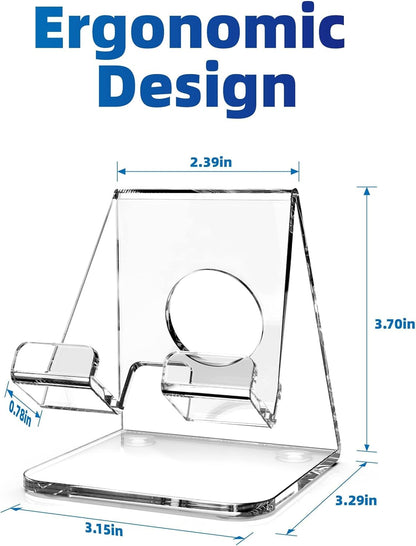 TOPGO Acrylic Cell Phone Stand, Clear Phone Holder for Office Desk, Vanity, Kitchen, Bedside Table, Compatible with iPhone 17/Smartphones/iPad/Switch/Kindle, Office Desk Accessories