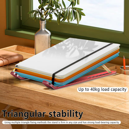 Laptop Stand, Computer Tablet Stand, Adjustable Aluminum Foldable Portable Laptop Holder Riser, Compatible with MacBook Air Pro, Lenovo, HP, Dell, More 10-15.6” Laptops and Tablets (Red)