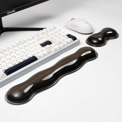 Clear Gel Wrist Rest for Keyboard and Mouse, Green Silicone Mouse Wrist Rest Set, Cute Ergonomic Wrist Rest for Keyboard 60%/75%(Green)