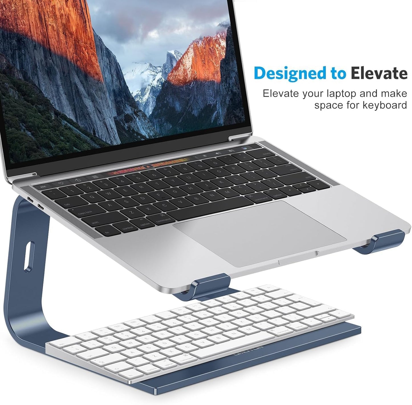 OMOTON Laptop Stand, Detachable Laptop Mount, Aluminum Laptop Holder Stand for Desk, Compatible with MacBook Air/Pro, Dell, HP All Laptops (11-16 inch), Silver