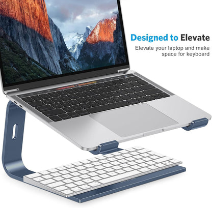 OMOTON Laptop Stand, Detachable Laptop Mount, Aluminum Laptop Holder Stand for Desk, Compatible with MacBook Air/Pro, Dell, HP All Laptops (11-16 inch), Silver