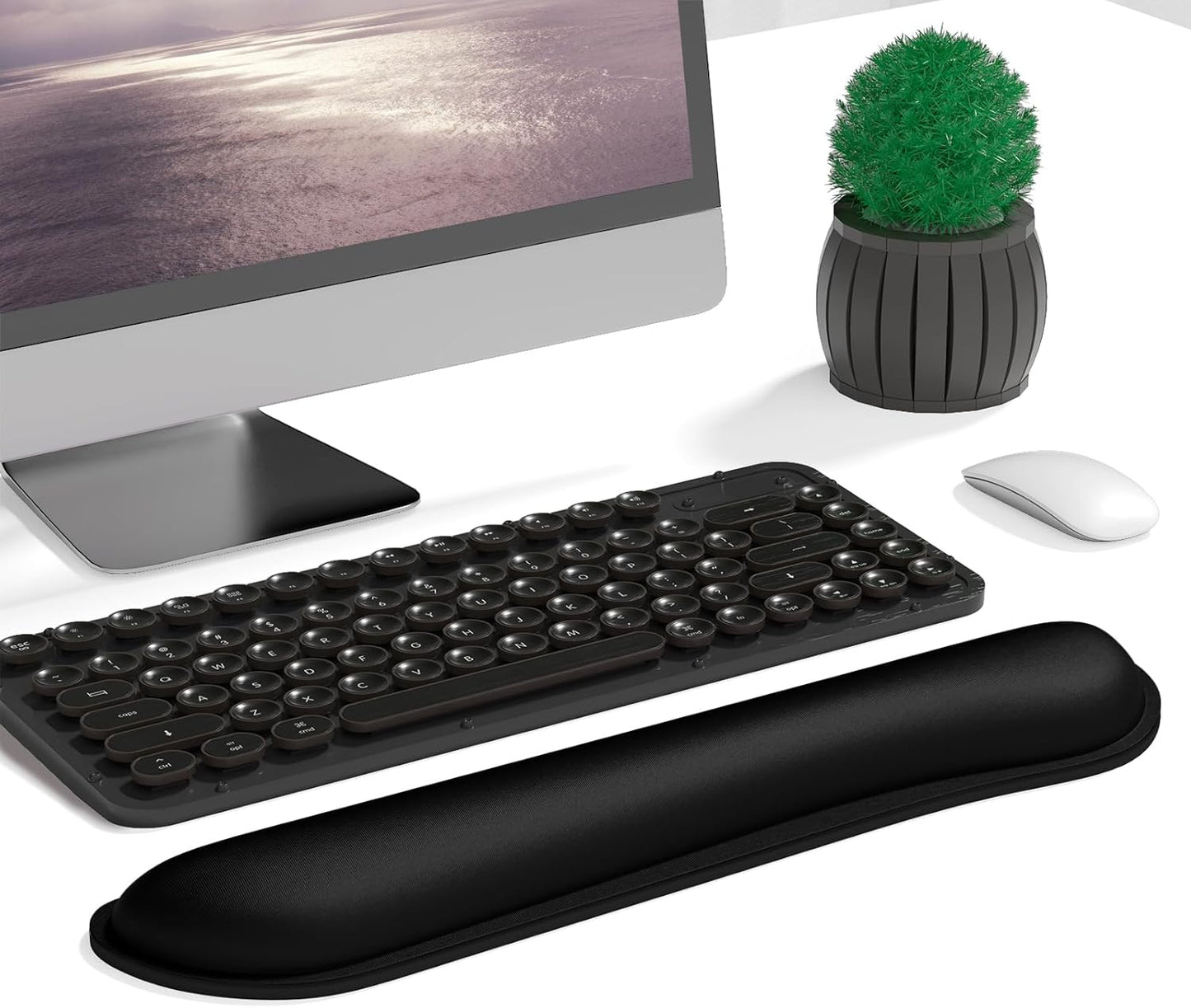 Dapesuom Enlarge Keyboard Wrist Rest, Cute Memory Foam Keyboard Wrist Cushion for Computer Desk Mats Support, Typing Pain Relief Ergonomic Mouse Pad Rests with Non-Slip Base for Gaming, Laptop, Purple