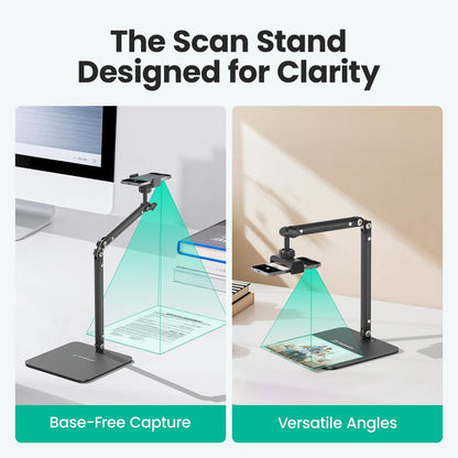Ergonomic Phone iPad Stand for Desk - Ultra Sturdy Base, Adjustable & Foldable Mobile Holder with 2 Extendable Clamps, Work from Home Essentials Compatible with iPhone/iPad (1 Pack)
