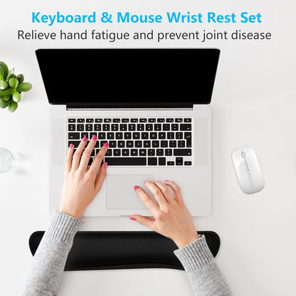 Dapesuom Enlarge Keyboard Wrist Rest, Cute Memory Foam Keyboard Wrist Cushion for Computer Desk Mats Support, Typing Pain Relief Ergonomic Mouse Pad Rests with Non-Slip Base for Gaming, Laptop, Purple