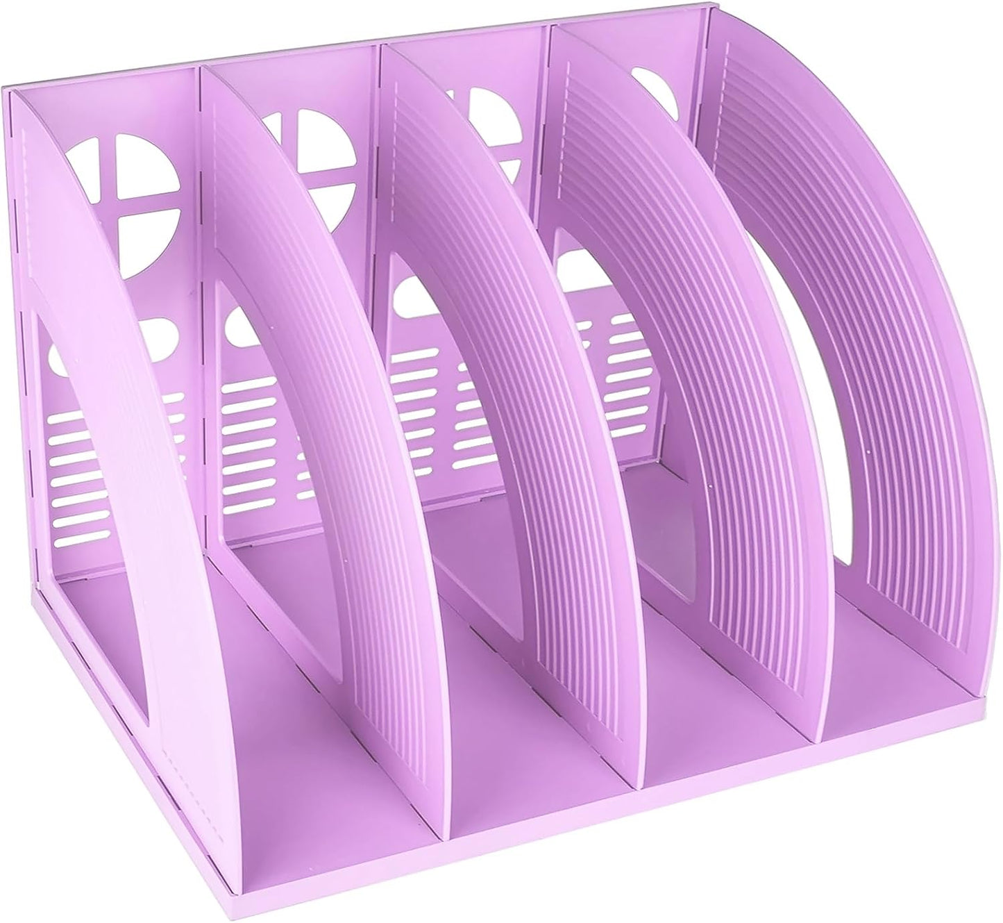 SAYEEC Magazine Holder Sturdy Binder Holder Desk File Sorter Plastic File Folder Organizer Stand Book Shelf Dividers Vertical Storage Rack Desktop Bookshelf Display Box for Office School Home (Black)