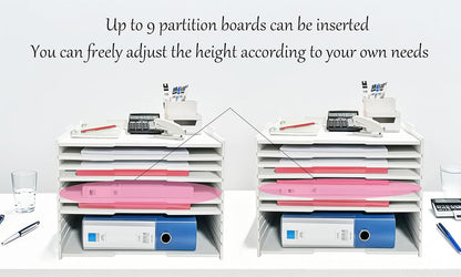 2/4/6 Tier Paper Organizer Letter Tray, Clear Acrylic Layer Stackable Paper Sorter, Plastic A4 Office File Folder Holder for for Desk Accessories, Notes, Pens, File, Document (Clear, 4 Tier)