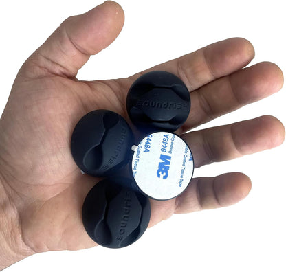 Soundrise Cable Domes Pro-Audio Cable Organizer (Pack of 4) - 1.5" Silicone Adhesive Cable Holder - Studio Cord Management Clips - Fits XLR, 1/4" & Cables for Studio Monitors, Subwoofers & Music Gear