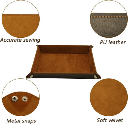 Valet Organizer - Catchall Tray for Jewelry, Wallets, Watches, Keys, Coins, Phones, Glasses - Perfect for Nightstand, Desk, Entryway