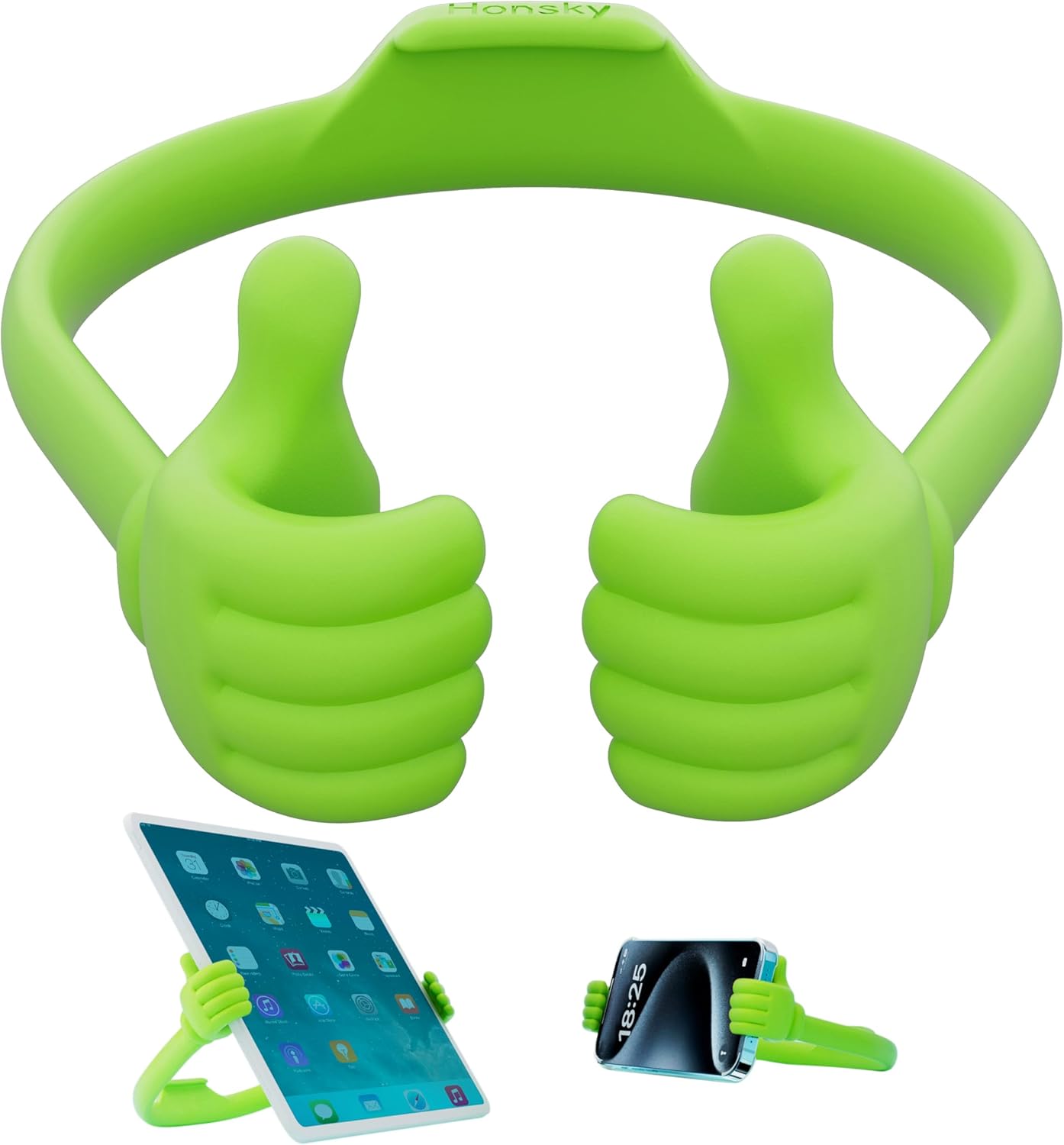 Honsky Thumbs-up Cell Phone Stand Holder,Tablet Stand Cradle for Desk Desktop Smartphone Cellphone Mobile Phone,Tablets - Universal, Adjustable Flexible,Blue