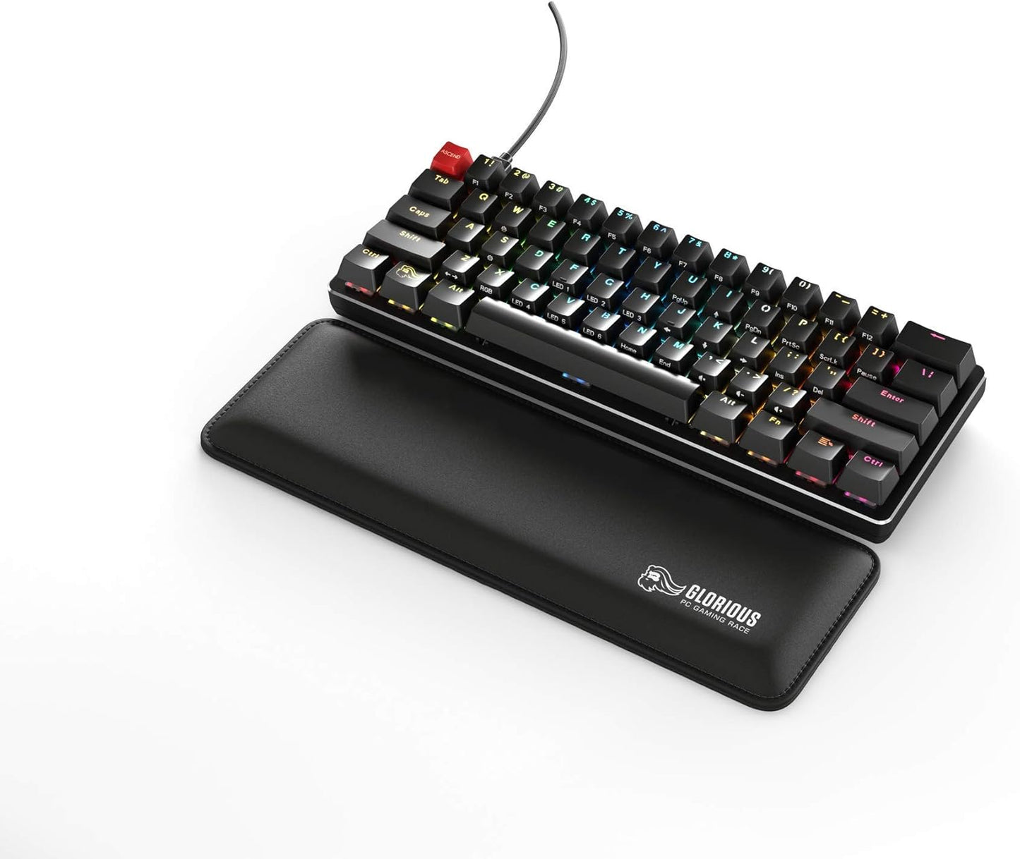 Glorious Soft Padded Gaming Wrist Rest (Compact (Slim), Black)